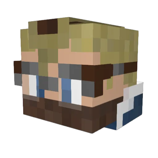 KingYakubi Minecraft avatar head, 3D render