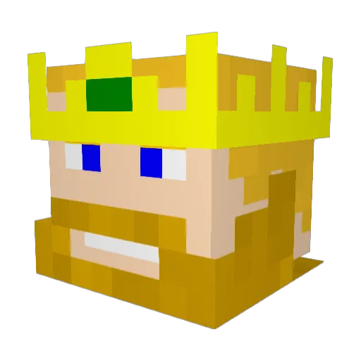 King_Aidan_B Minecraft avatar head, 3D render