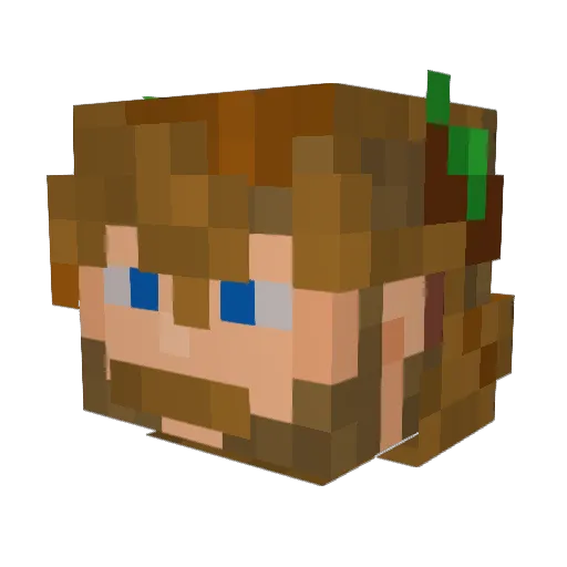 King_Dionysos Minecraft avatar head, 3D render