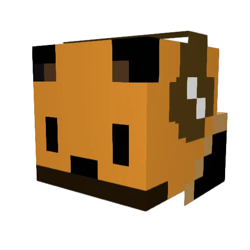 King_Foxi Minecraft avatar head, 3D render