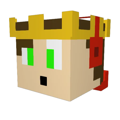 King_MineCrafter Minecraft avatar head, 3D render