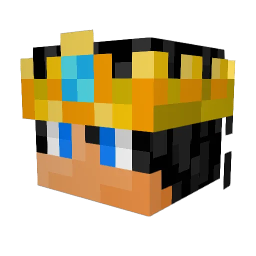 King_The_First Minecraft avatar head, 3D render