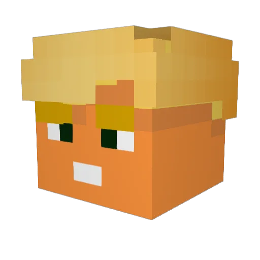 King_Trump Minecraft avatar head, 3D render
