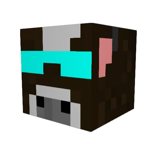 King_of_the_Kows Minecraft avatar head, 3D render