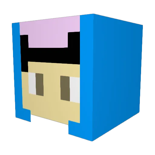 Kingbuttious Minecraft avatar head, 3D render