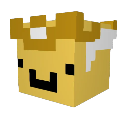 Kingemerso Minecraft avatar head, 3D render