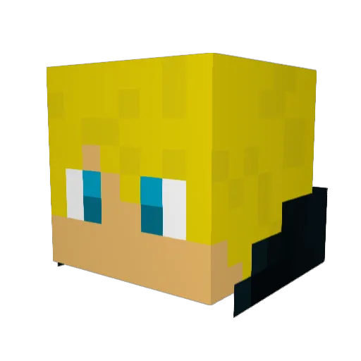 Kingington Minecraft avatar head, 3D render