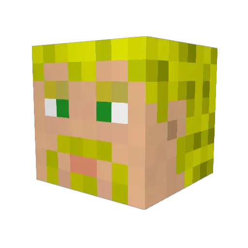 Kingjerk Minecraft avatar head, 3D render