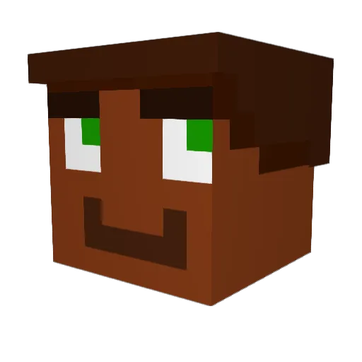 Kingkdub Minecraft avatar head, 3D render
