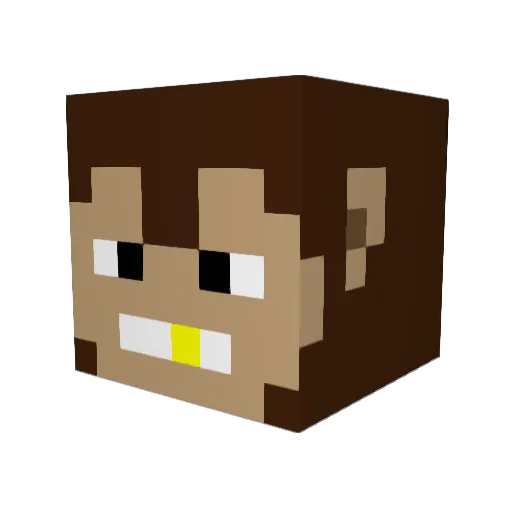 Kingkongkicks Minecraft avatar head, 3D render