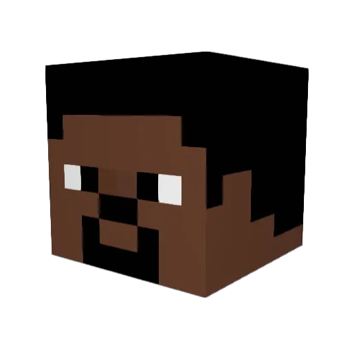 Kingkrack Minecraft avatar head, 3D render