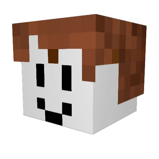 Kingludad Minecraft avatar head, 3D render