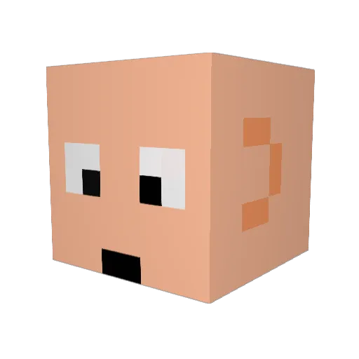 KingofPepega Minecraft avatar head, 3D render