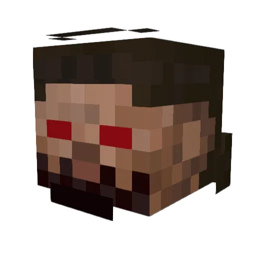 KingofStache Minecraft avatar head, 3D render