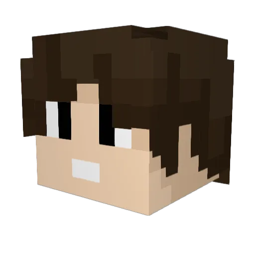 Kingriker Minecraft avatar head, 3D render