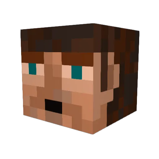 KingsCrew Minecraft avatar head, 3D render