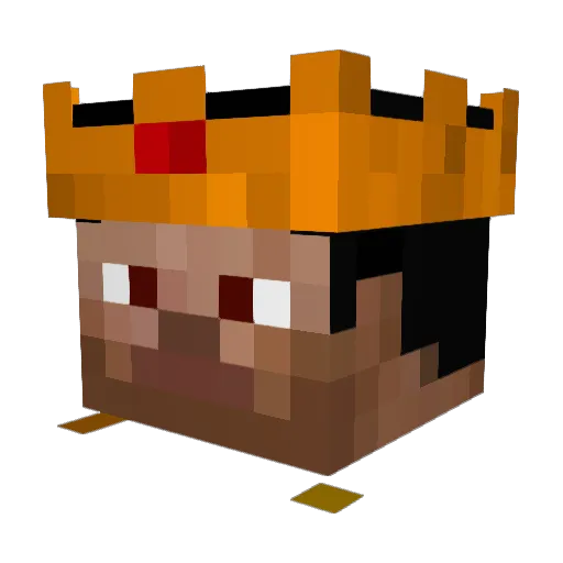 KingsgamingYT Minecraft avatar head, 3D render