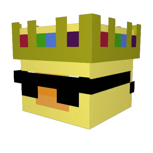 Kingsik Minecraft avatar head, 3D render