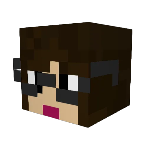 Kingsquishyface Minecraft avatar head, 3D render
