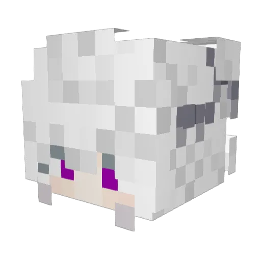 KinguAshDarkBlue Minecraft avatar head, 3D render