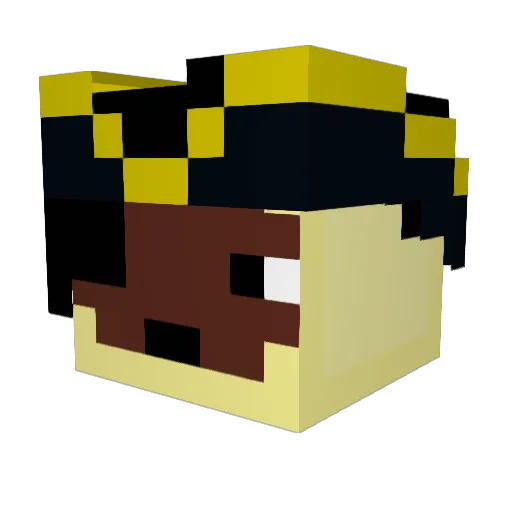 KinguBana Minecraft avatar head, 3D render