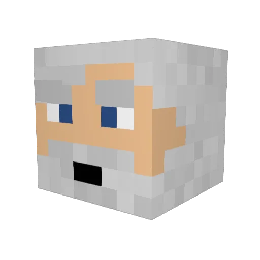 Kingubus Minecraft avatar head, 3D render