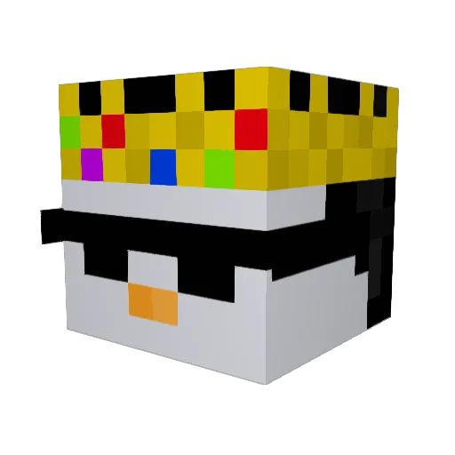 Kinguin1 Minecraft avatar head, 3D render