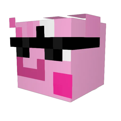 Kinjja Minecraft avatar head, 3D render