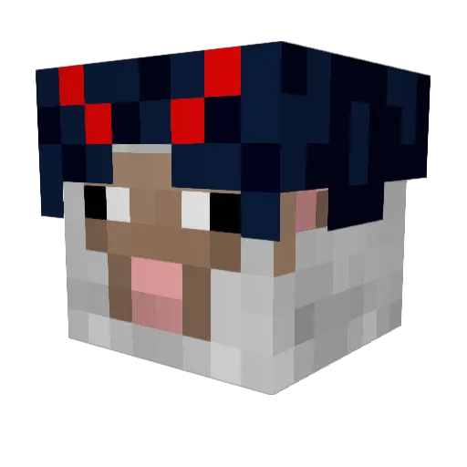 Kinkin Minecraft avatar head, 3D render