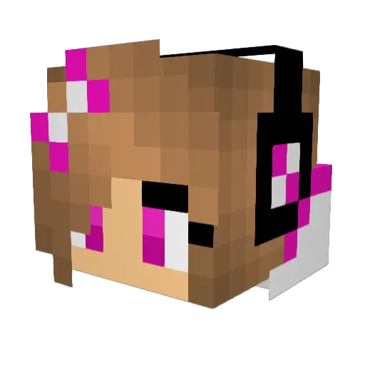 Kinnia_ Minecraft avatar head, 3D render