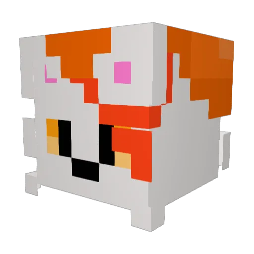 Kinnoren Minecraft avatar head, 3D render