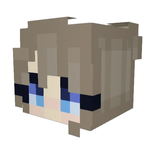 Kinocchi Minecraft avatar head, 3D render