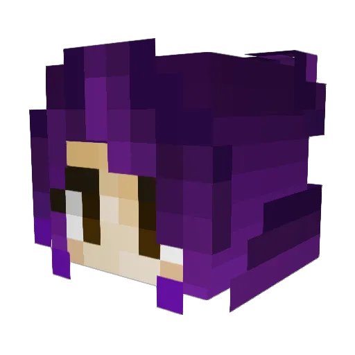 Kinorue Minecraft avatar head, 3D render
