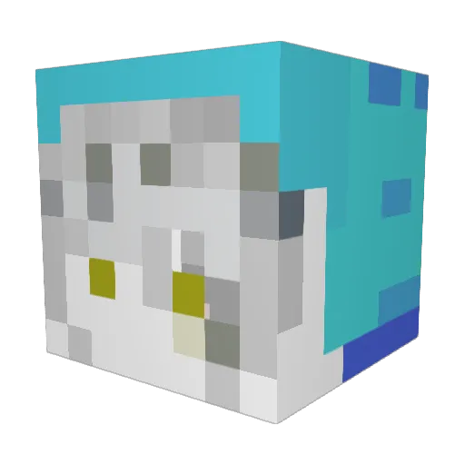 KinqFloHG Minecraft avatar head, 3D render