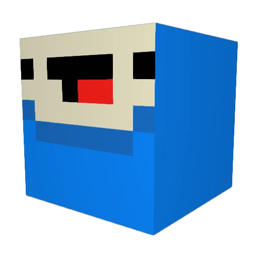 KinqGnt Minecraft avatar head, 3D render
