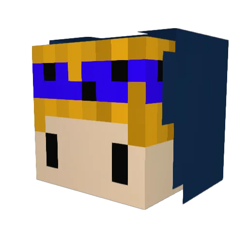Kinqdxm Minecraft avatar head, 3D render