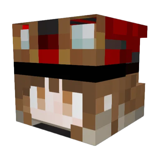 Kinscrin Minecraft avatar head, 3D render