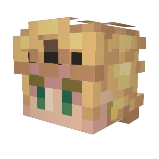 KinuJEDI Minecraft avatar head, 3D render