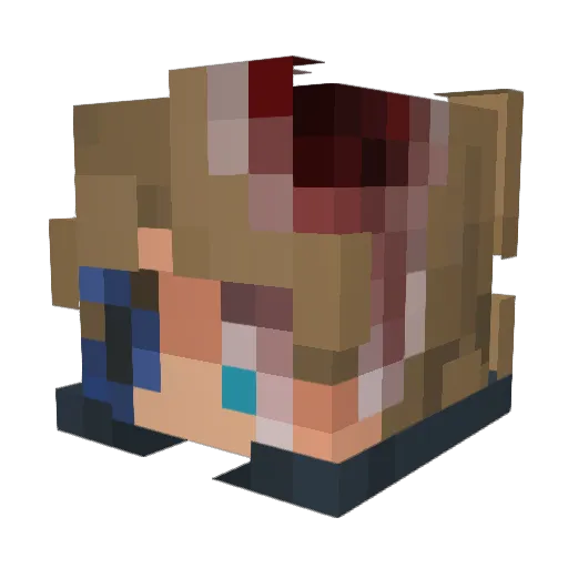 Kinxzip Minecraft avatar head, 3D render