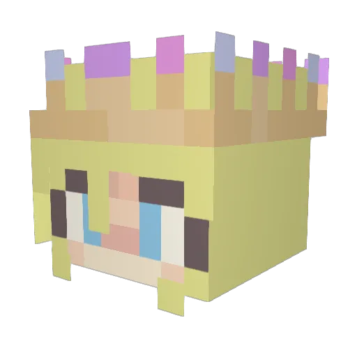 Kinzielynne Minecraft avatar head, 3D render