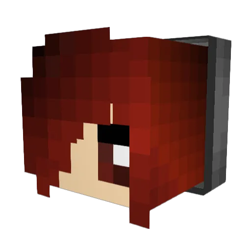Kiokky Minecraft avatar head, 3D render