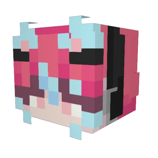 Kiomeme Minecraft avatar head, 3D render