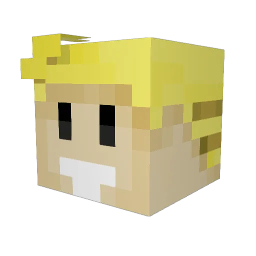 Kiouji Minecraft avatar head, 3D render