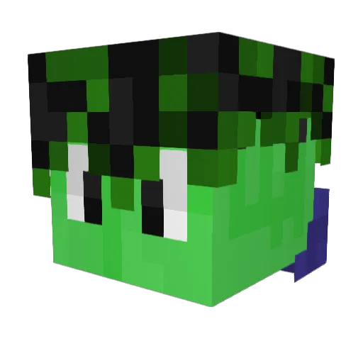 Kiouro Minecraft avatar head, 3D render