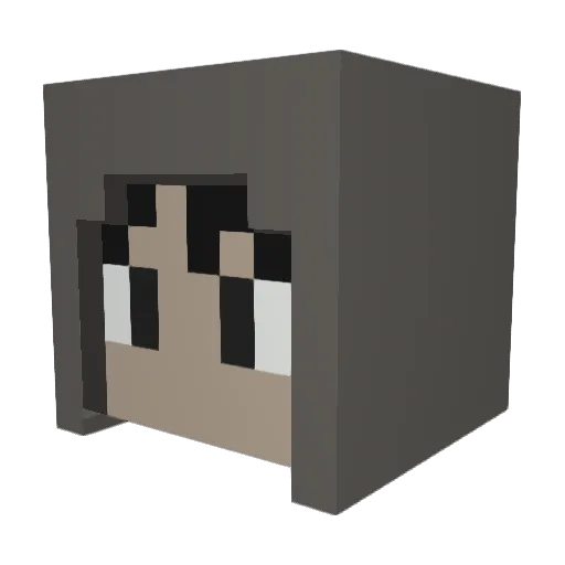 Kiozio Minecraft avatar head, 3D render