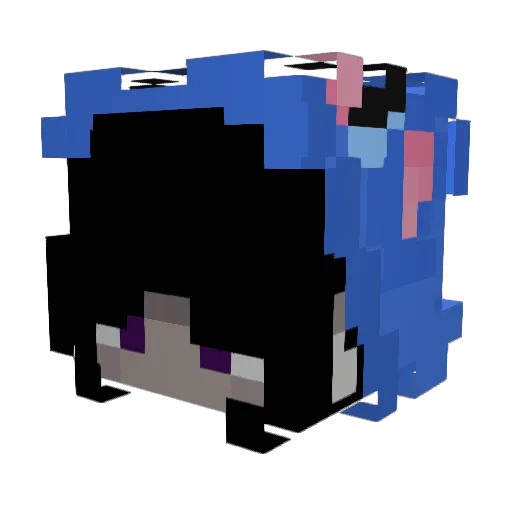 Kipikona Minecraft avatar head, 3D render