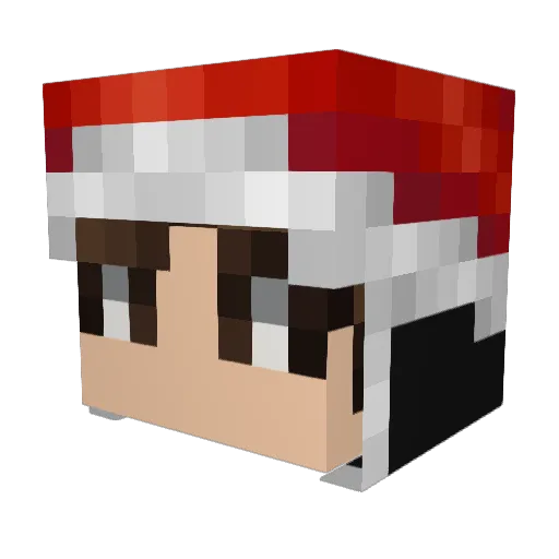 Kipop_ Minecraft avatar head, 3D render