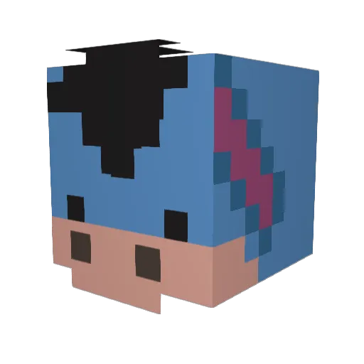 Kippensoepje Minecraft avatar head, 3D render