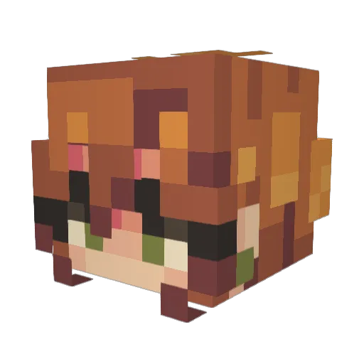 Kiq Minecraft avatar head, 3D render
