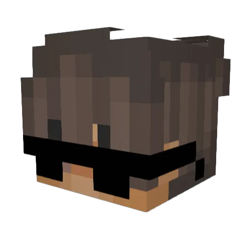 Kiqoo Minecraft avatar head, 3D render
